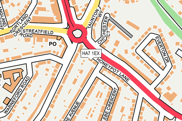 HA7 1EX map - OS OpenMap – Local (Ordnance Survey)