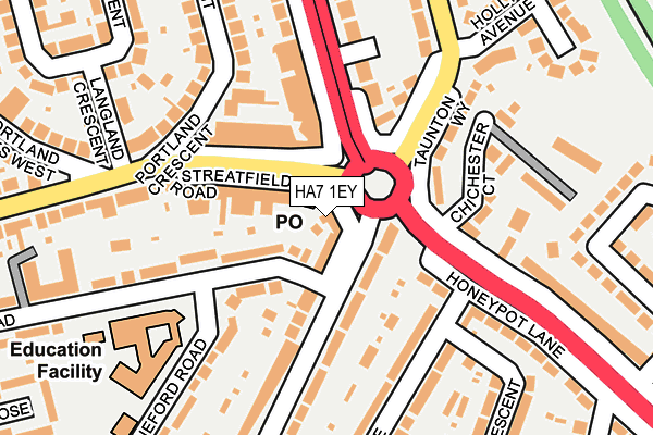 HA7 1EY map - OS OpenMap – Local (Ordnance Survey)
