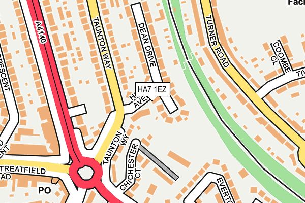 HA7 1EZ map - OS OpenMap – Local (Ordnance Survey)