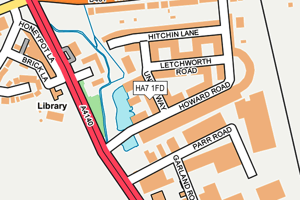 HA7 1FD map - OS OpenMap – Local (Ordnance Survey)