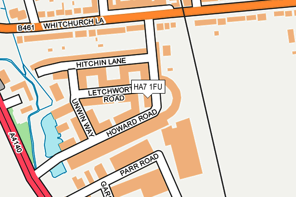 HA7 1FU map - OS OpenMap – Local (Ordnance Survey)