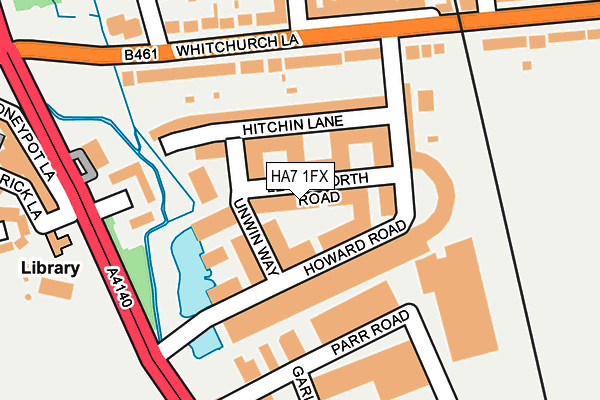 HA7 1FX map - OS OpenMap – Local (Ordnance Survey)