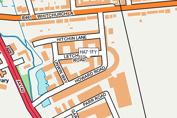 HA7 1FY map - OS OpenMap – Local (Ordnance Survey)