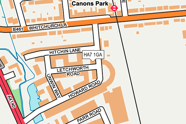 HA7 1GA map - OS OpenMap – Local (Ordnance Survey)