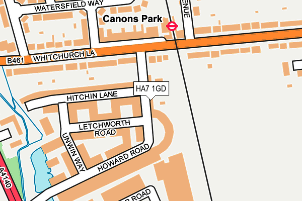 HA7 1GD map - OS OpenMap – Local (Ordnance Survey)