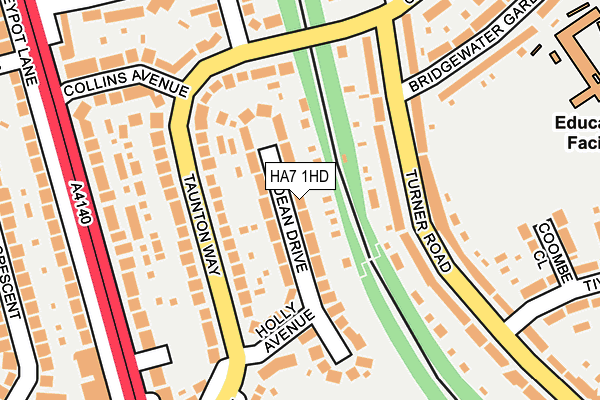 HA7 1HD map - OS OpenMap – Local (Ordnance Survey)