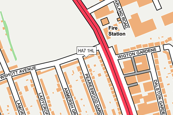 HA7 1HL map - OS OpenMap – Local (Ordnance Survey)