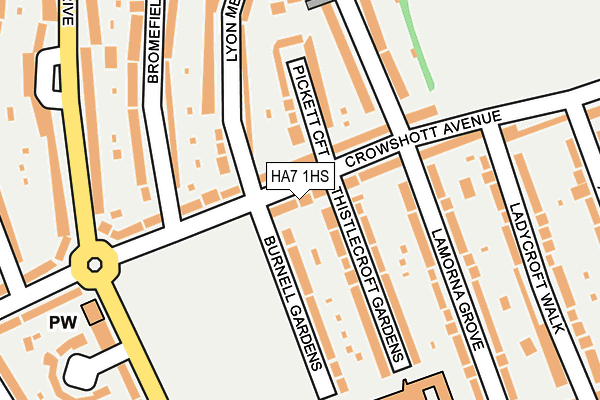 HA7 1HS map - OS OpenMap – Local (Ordnance Survey)