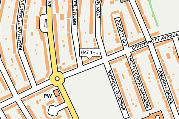 HA7 1HU map - OS OpenMap – Local (Ordnance Survey)