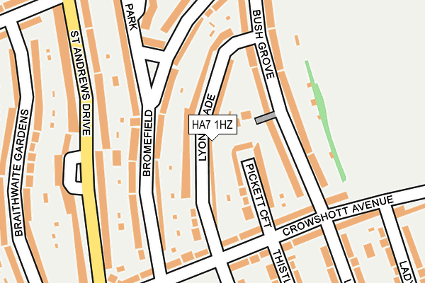 HA7 1HZ map - OS OpenMap – Local (Ordnance Survey)