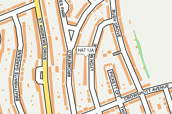 HA7 1JA map - OS OpenMap – Local (Ordnance Survey)