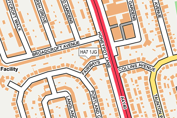 HA7 1JG map - OS OpenMap – Local (Ordnance Survey)