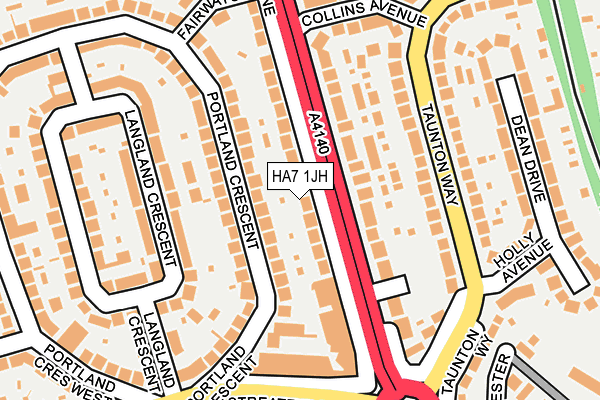 HA7 1JH map - OS OpenMap – Local (Ordnance Survey)