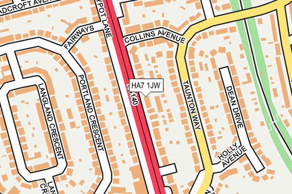 HA7 1JW map - OS OpenMap – Local (Ordnance Survey)