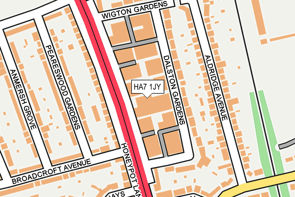 HA7 1JY map - OS OpenMap – Local (Ordnance Survey)