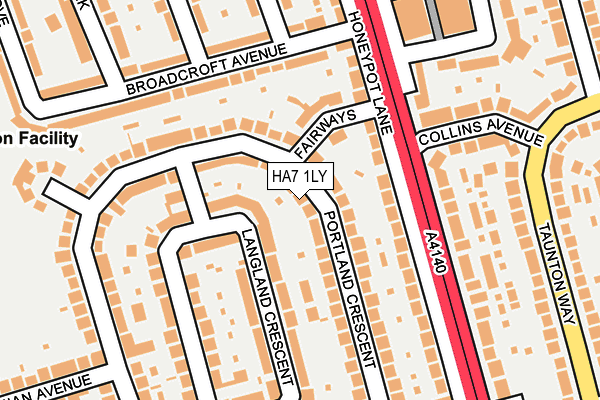 HA7 1LY map - OS OpenMap – Local (Ordnance Survey)