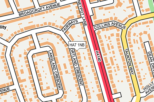 HA7 1NB map - OS OpenMap – Local (Ordnance Survey)