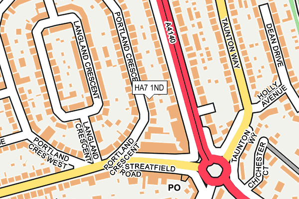 HA7 1ND map - OS OpenMap – Local (Ordnance Survey)