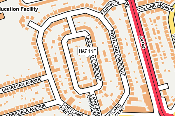 HA7 1NF map - OS OpenMap – Local (Ordnance Survey)