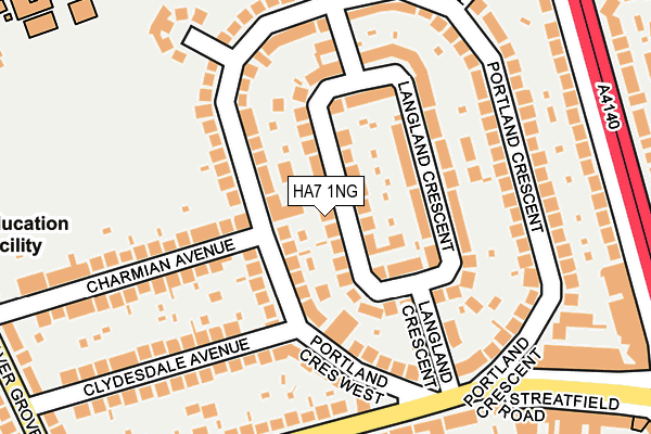HA7 1NG map - OS OpenMap – Local (Ordnance Survey)