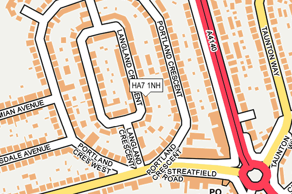 HA7 1NH map - OS OpenMap – Local (Ordnance Survey)