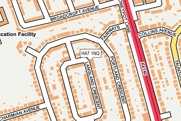 HA7 1NQ map - OS OpenMap – Local (Ordnance Survey)
