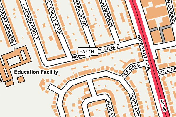 HA7 1NT map - OS OpenMap – Local (Ordnance Survey)