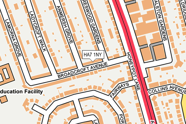 HA7 1NY map - OS OpenMap – Local (Ordnance Survey)