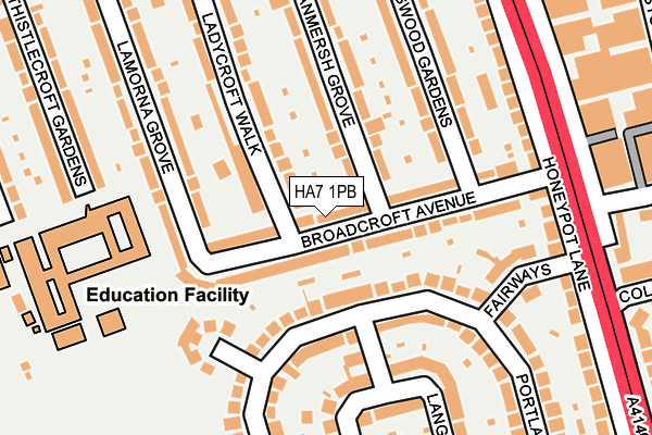 HA7 1PB map - OS OpenMap – Local (Ordnance Survey)