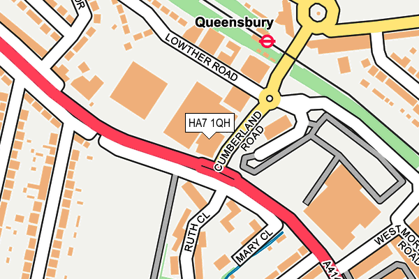 HA7 1QH map - OS OpenMap – Local (Ordnance Survey)