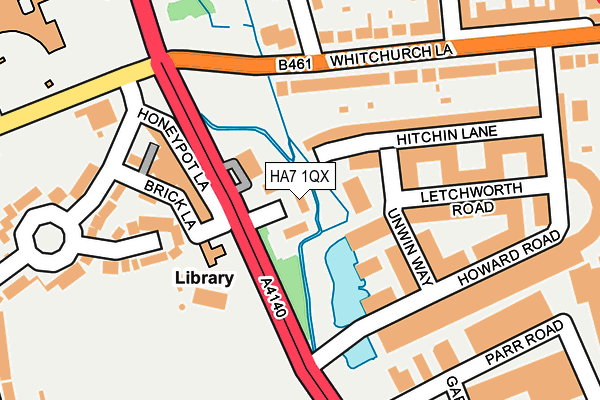 HA7 1QX map - OS OpenMap – Local (Ordnance Survey)