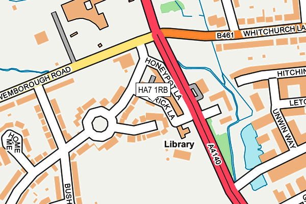 HA7 1RB map - OS OpenMap – Local (Ordnance Survey)