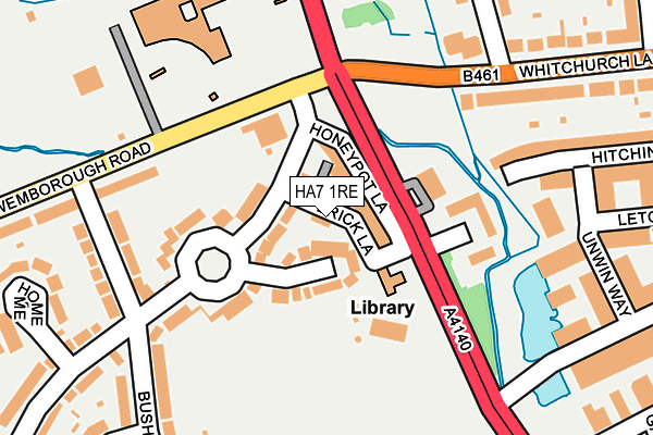 HA7 1RE map - OS OpenMap – Local (Ordnance Survey)