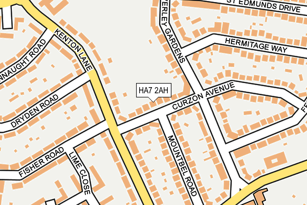 HA7 2AH map - OS OpenMap – Local (Ordnance Survey)