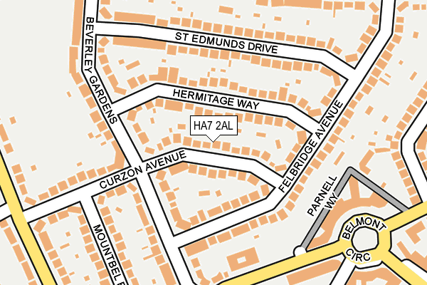 HA7 2AL map - OS OpenMap – Local (Ordnance Survey)