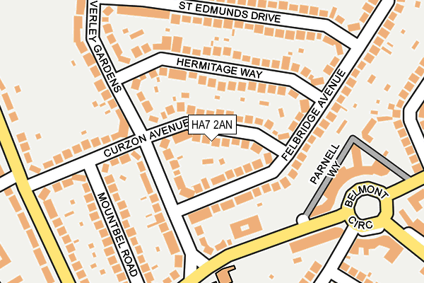 HA7 2AN map - OS OpenMap – Local (Ordnance Survey)