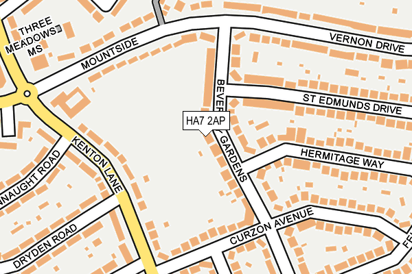 HA7 2AP map - OS OpenMap – Local (Ordnance Survey)