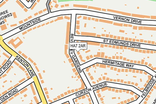 HA7 2AR map - OS OpenMap – Local (Ordnance Survey)
