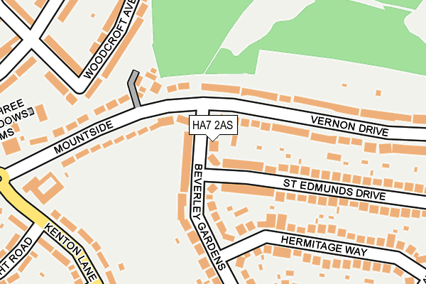 HA7 2AS map - OS OpenMap – Local (Ordnance Survey)