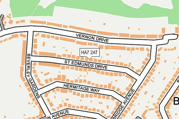 HA7 2AT map - OS OpenMap – Local (Ordnance Survey)