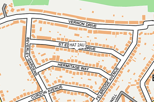 HA7 2AU map - OS OpenMap – Local (Ordnance Survey)