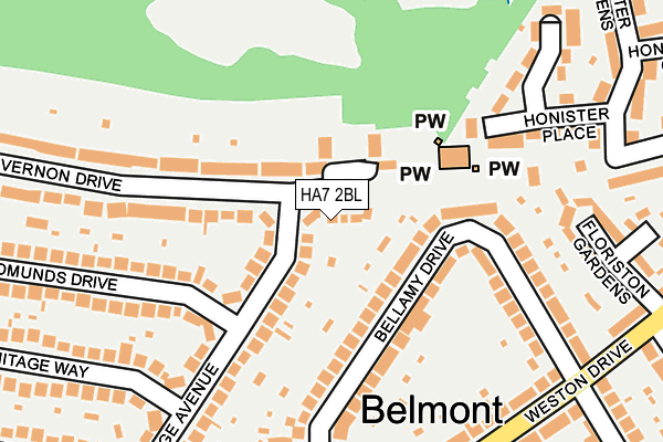 HA7 2BL map - OS OpenMap – Local (Ordnance Survey)