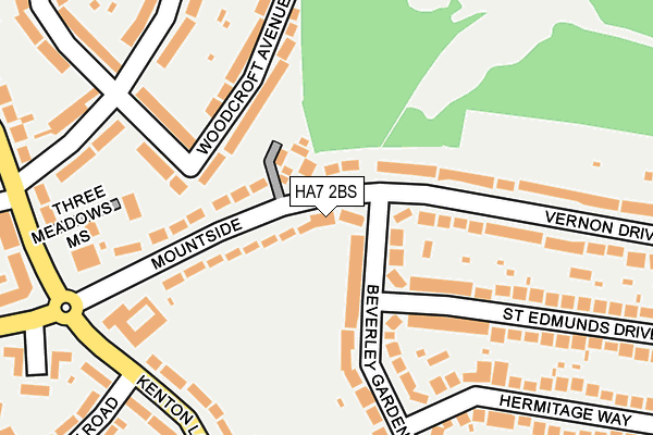 HA7 2BS map - OS OpenMap – Local (Ordnance Survey)