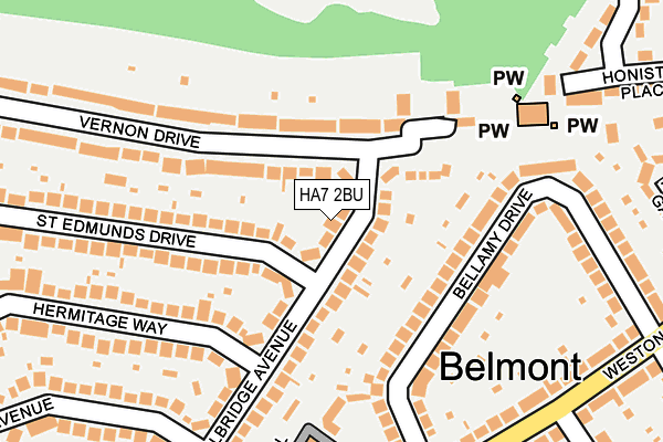 HA7 2BU map - OS OpenMap – Local (Ordnance Survey)