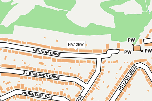 HA7 2BW map - OS OpenMap – Local (Ordnance Survey)