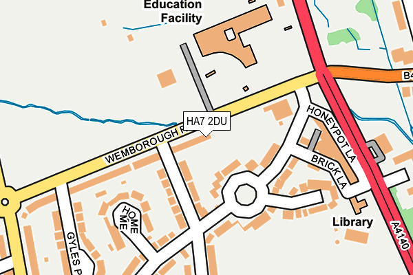 HA7 2DU map - OS OpenMap – Local (Ordnance Survey)