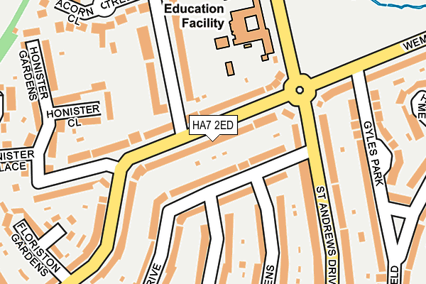 HA7 2ED map - OS OpenMap – Local (Ordnance Survey)