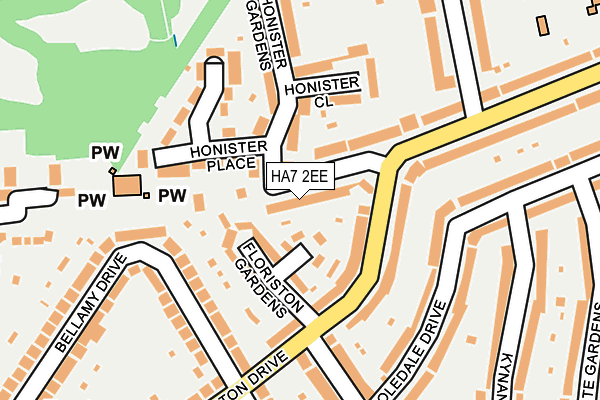 HA7 2EE map - OS OpenMap – Local (Ordnance Survey)