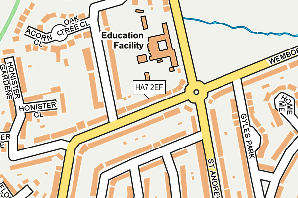 HA7 2EF map - OS OpenMap – Local (Ordnance Survey)