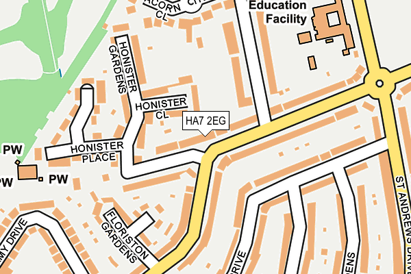 HA7 2EG map - OS OpenMap – Local (Ordnance Survey)